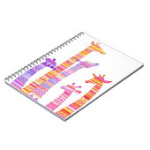 Giraffe Silhouettes in kleurrijke tribale afdrukke Notitieboek (Linkerzijde)