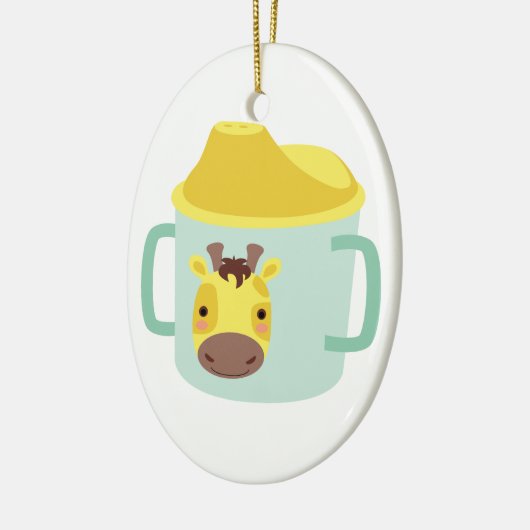 Giraffe Sippy Cup Keramisch Ornament (Links)