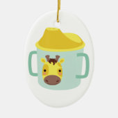 Giraffe Sippy Cup Keramisch Ornament (Voorkant)