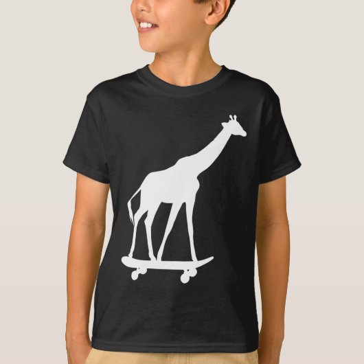 Giraffe Skateboarden Skateboard T-shirt (Voorkant)