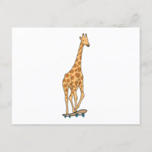 Giraffe Skater Skateboard Briefkaart