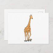 Giraffe Skater Skateboard Briefkaart (Voorkant / Achterkant)