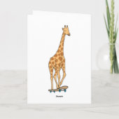 Giraffe Skater Skateboard Kaart (Achterkant)