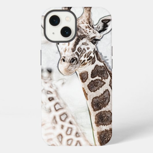 Giraffe Sketch iPhone Hoesje (Achterkant)