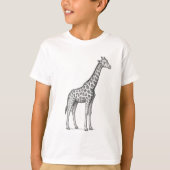 Giraffe Sketch Kinderen Safari T-shirt (Voorkant)