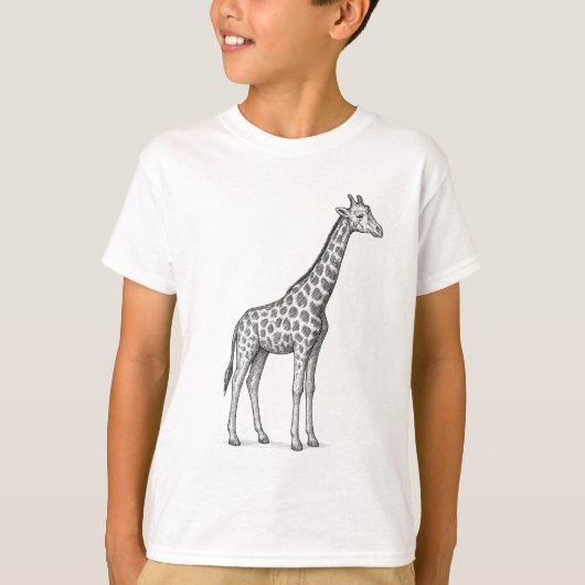 Giraffe Sketch Kinderen Safari T-shirt (Voorkant)