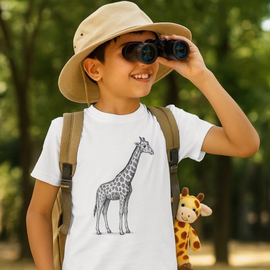 Giraffe Sketch Kinderen Safari T-shirt
