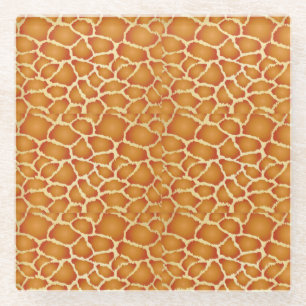 Giraffe Skin Goudbruine textuur Glazen Onderzetter