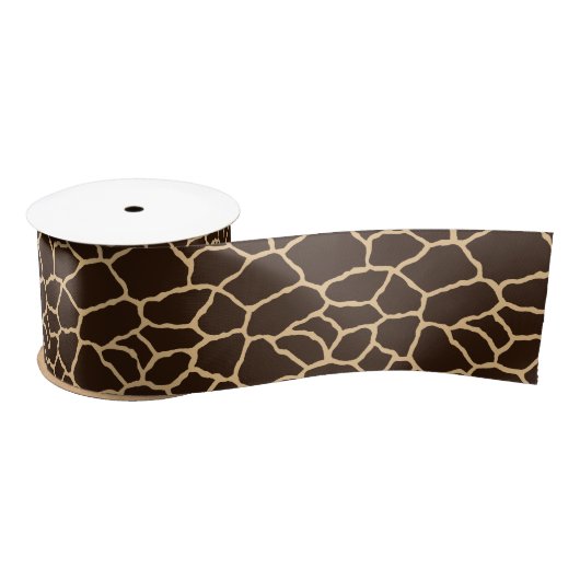 Giraffe Skin Pattern Animal Print Ribbon Satijnen Lint (Spoel)