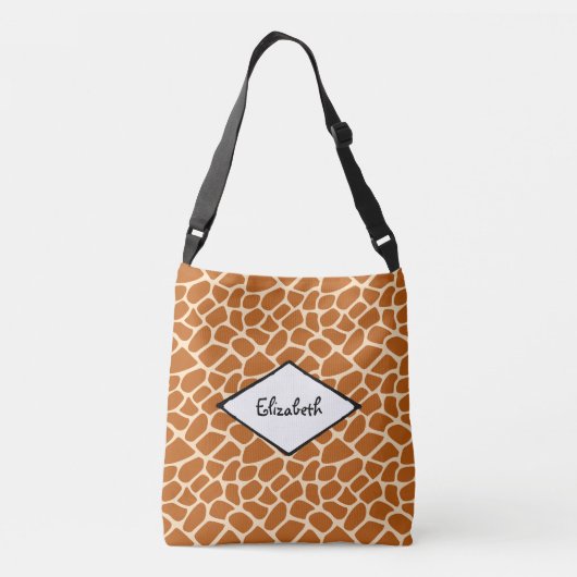 Giraffe Skin Pattern Exotic Wildlife Crossbody Tas (Achterkant)