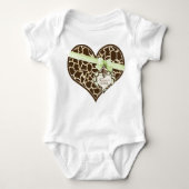 Giraffe Skin Pattern Ribbon Bow Baby Girl Creeper Romper (Voorkant)