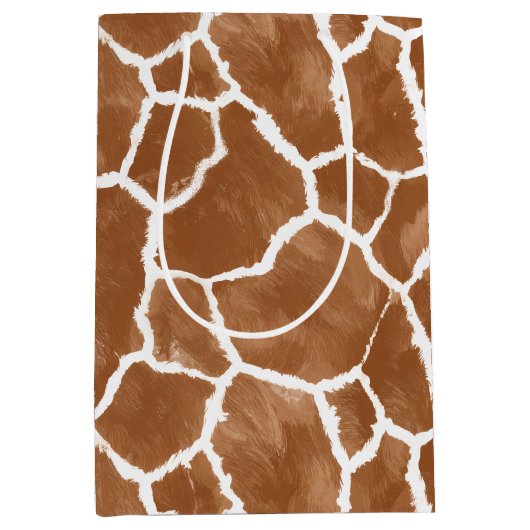 Giraffe Skin Pattern Saddle Brown ID1152 Medium Cadeauzakje (Voorkant)