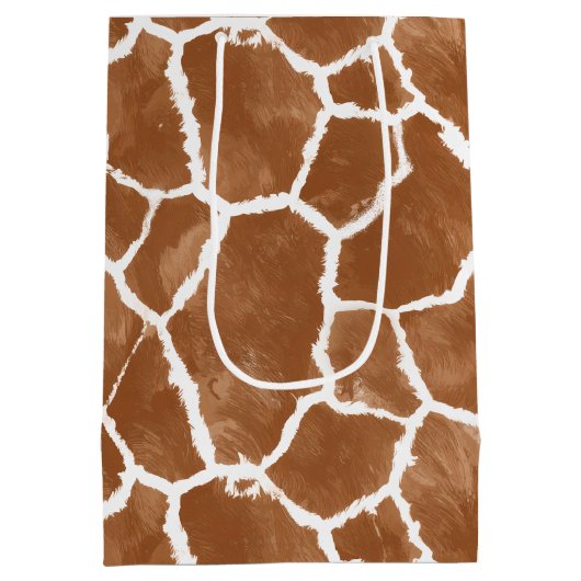 Giraffe Skin Pattern Saddle Brown ID1152 Medium Cadeauzakje (Achterkant)