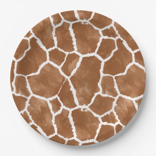 Giraffe Skin Pattern Saddle Brown ID1152 Papieren Bordje (Voorkant)