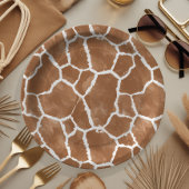 Giraffe Skin Pattern Saddle Brown ID1152 Papieren Bordje