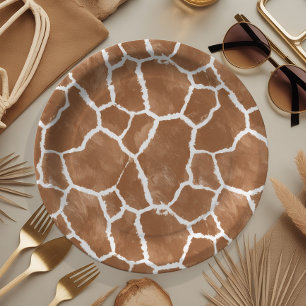 Giraffe Skin Pattern Saddle Brown ID1152 Papieren Bordje