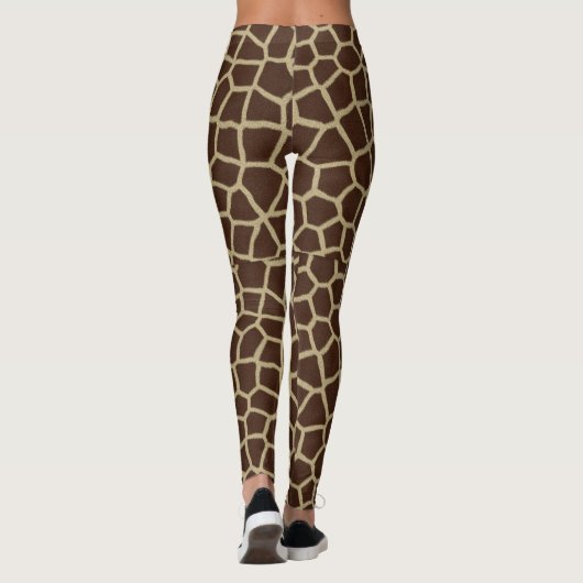 Giraffe Skin Print Textuur Bruine Achtergrond-6524 Leggings (Achterkant)