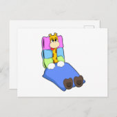 Giraffe slaapt met deken en kussen briefkaart (Voorkant / Achterkant)