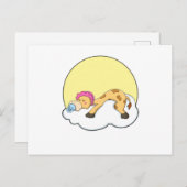 Giraffe slaapt met wolk en zon briefkaart (Voorkant / Achterkant)