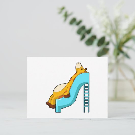 Giraffe Slide Briefkaart (Staand voorkant)