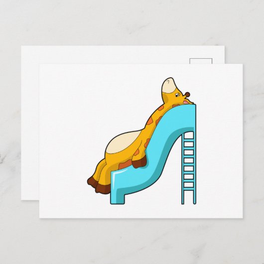Giraffe Slide Briefkaart (Voorkant / Achterkant)