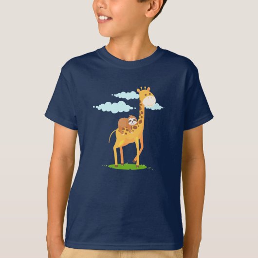 Giraffe Sloth Funny Gift for Kids T-shirt (Voorkant)