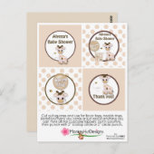 Giraffe Snickerdole Baby shower Cupcake Toppers Briefkaart (Voorkant / Achterkant)