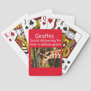 Giraffe Social Distancing Six Feet van Funnycomb Pokerkaarten