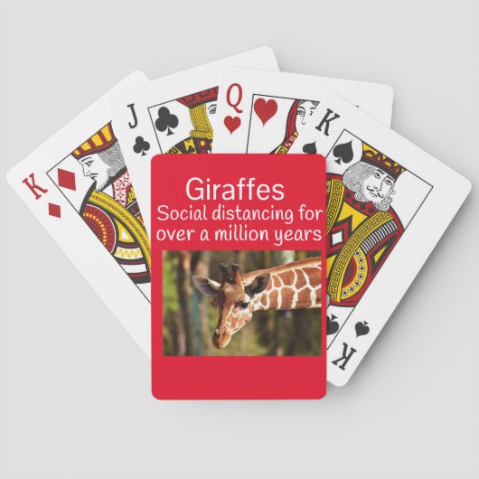 Giraffe Sociale Afstand van Zes Voet door Funnycom Pokerkaarten (Achterkant)