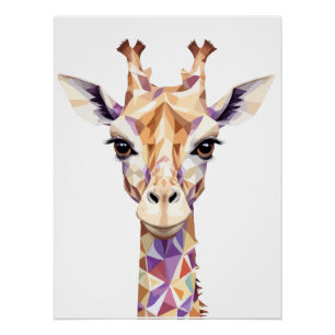 Giraffe speels Schattig leuk dier kleurrijke vreug Perfect Poster