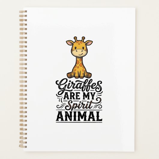 Giraffe Spirit Dier Oud Gravure Shirt Ontwerp Planner (Voorkant)