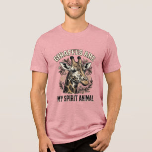 Giraffe Spirit Dier Oude Gravure Shirt Ontwerp