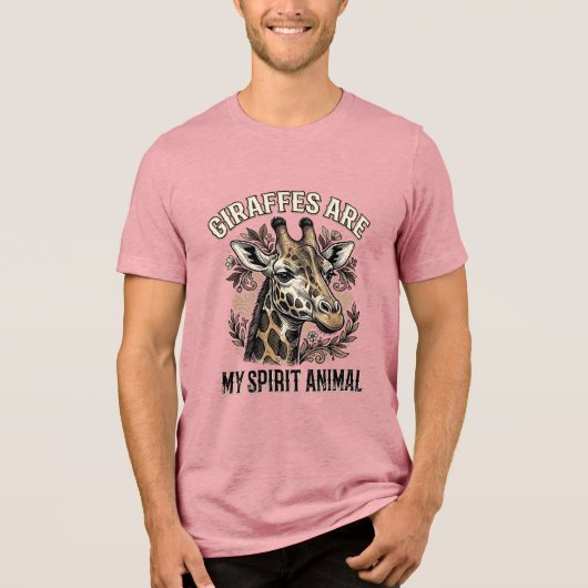 Giraffe Spirit Dier Oude Gravure Shirt Ontwerp (Voorkant)