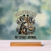 Giraffe Spirit Dier Oude Gravure Shirt Ontwerp Acryl Bord (Neutraal)