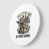 Giraffe Spirit Dier Oude Gravure Shirt Ontwerp Grote Klok (Hoek)
