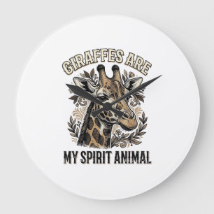 Giraffe Spirit Dier Oude Gravure Shirt Ontwerp Grote Klok