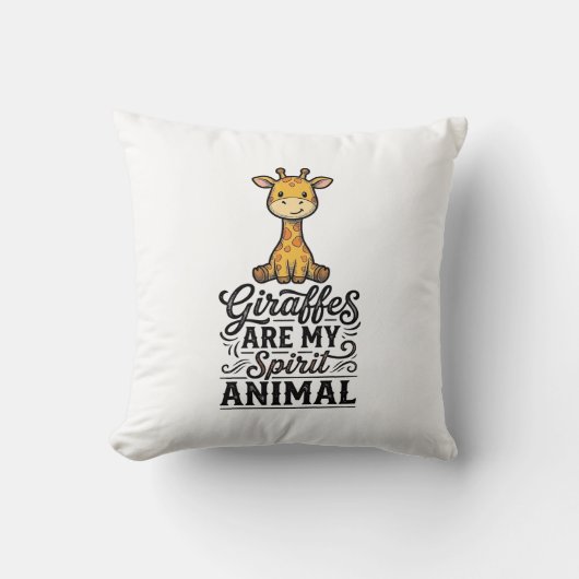 Giraffe Spirit Dier Oude Gravure Shirt Ontwerp Kussen (Voorkant)
