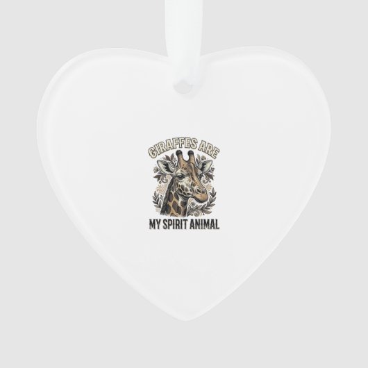 Giraffe Spirit Dier Oude Gravure Shirt Ontwerp Ornament (voorkant)