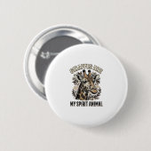 Giraffe Spirit Dier Oude Gravure Shirt Ontwerp Ronde Button 5,7 Cm (Voorkant /achterkant)
