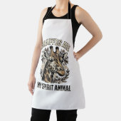 Giraffe Spirit Dier Oude Gravure Shirt Ontwerp Schort (Insitu)