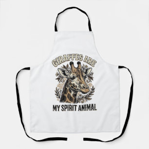 Giraffe Spirit Dier Oude Gravure Shirt Ontwerp Schort