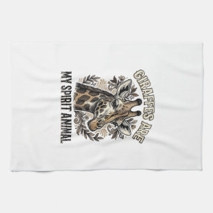 Giraffe Spirit Dier Oude Gravure Shirt Ontwerp Theedoek