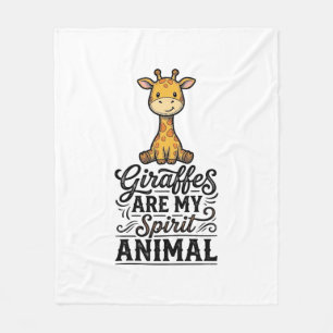 Giraffe Spirit Dier Oudergravure Shirt Desi Fleece Deken