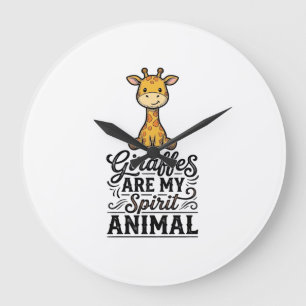 Giraffe Spirit Dier Oudergravure Shirt Desi Grote Klok