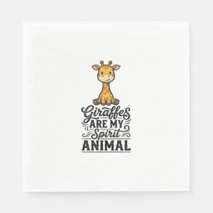 Giraffe Spirit Dier Oudergravure Shirt Desi Servet
