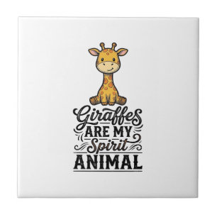 Giraffe Spirit Dier Oudergravure Shirt Desi Tegeltje