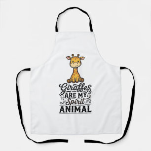 Giraffe Spirit Dier Oudergravure Shirt Ontwerp Schort