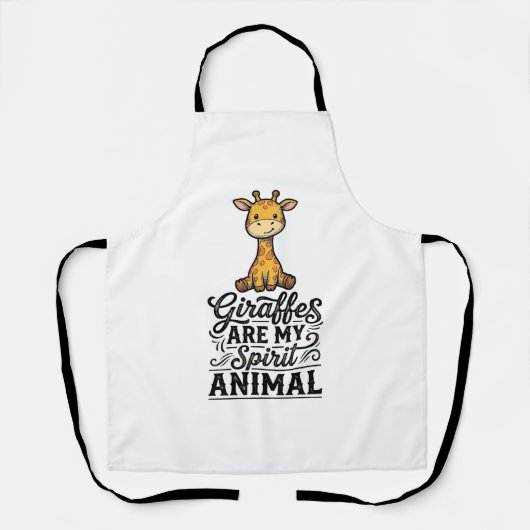 Giraffe Spirit Dier Oudergravure Shirt Ontwerp Schort (Voorkant)