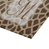 Giraffe Spot Animal Monogram Glassnijplank Snijplank (Hoek)