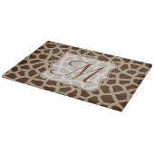 Giraffe Spot Animal Monogram Glassnijplank Snijplank (Hoek)